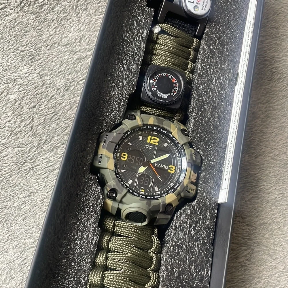 23-in-1 Survival Military Digital Watch, Mens Tactical Multi-Functional …